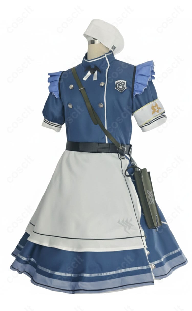 氷室セナ コスチュームの側面画像。ワンピースのラインとホルスター位置、横からのシルエットを確認。