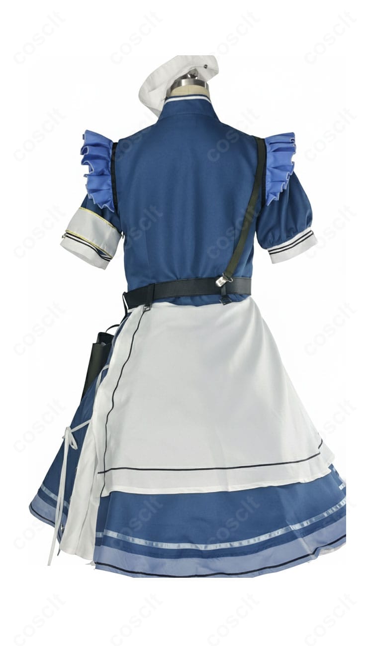 衣装背面ディスプレイ。背中のラインや切替、装飾の配置バランスを確認できます。