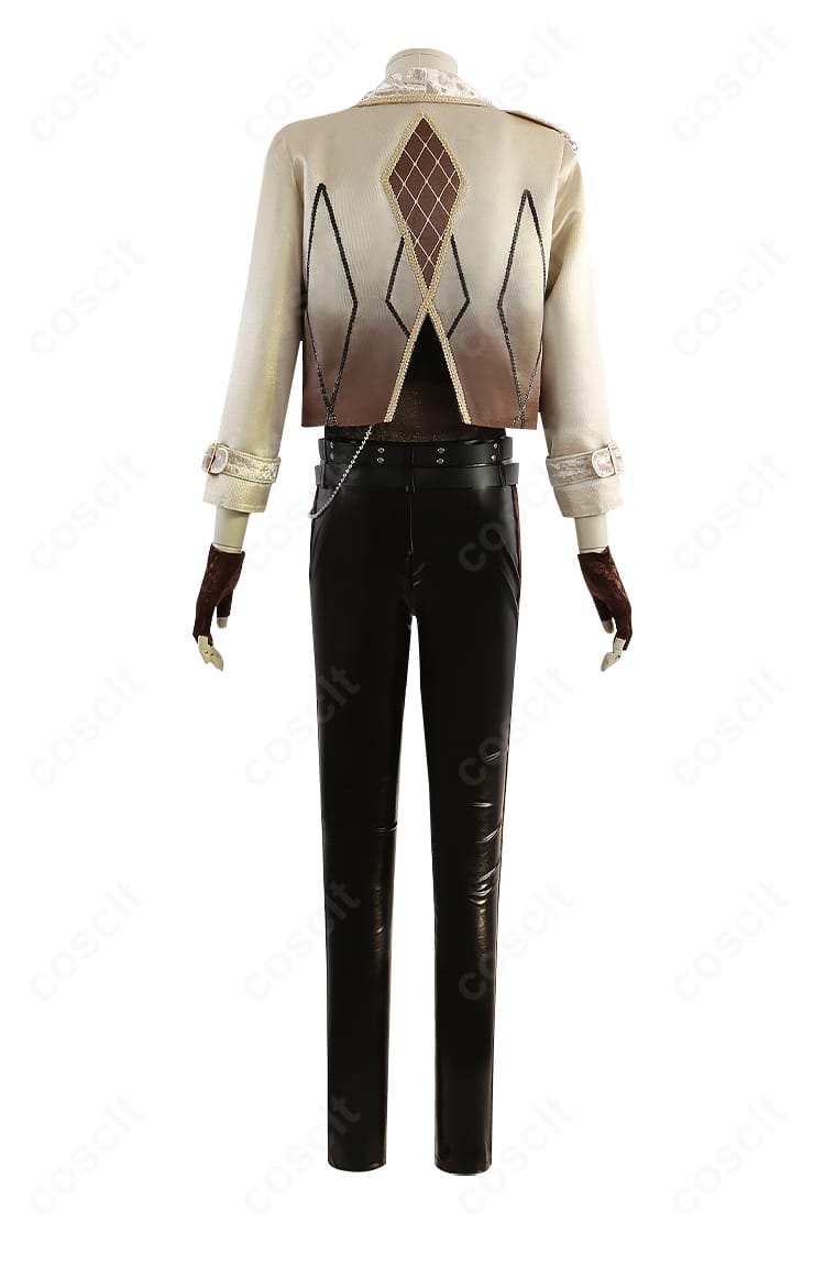 あんさんぶるスターズ!! ステージ衣装の背面。コートとベルトの位置関係、背中のシルエットや装飾の配置が分かる画像。