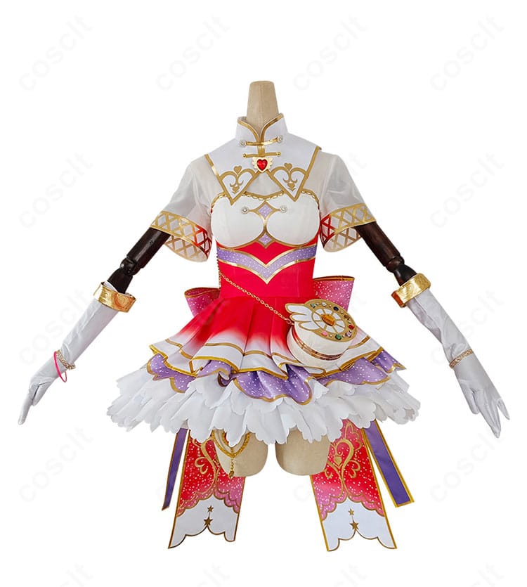 衣装の正面全体画像:つけ襟・トップス・ワンピース構成とバランスを確認できるディスプレイ