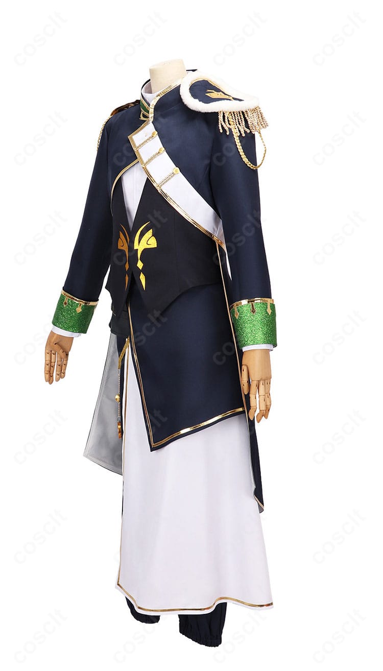 にじさんじ オリバー・エバンス 共通衣装コスプレの左側面。袖のシルエットと装飾の見え方を確認。