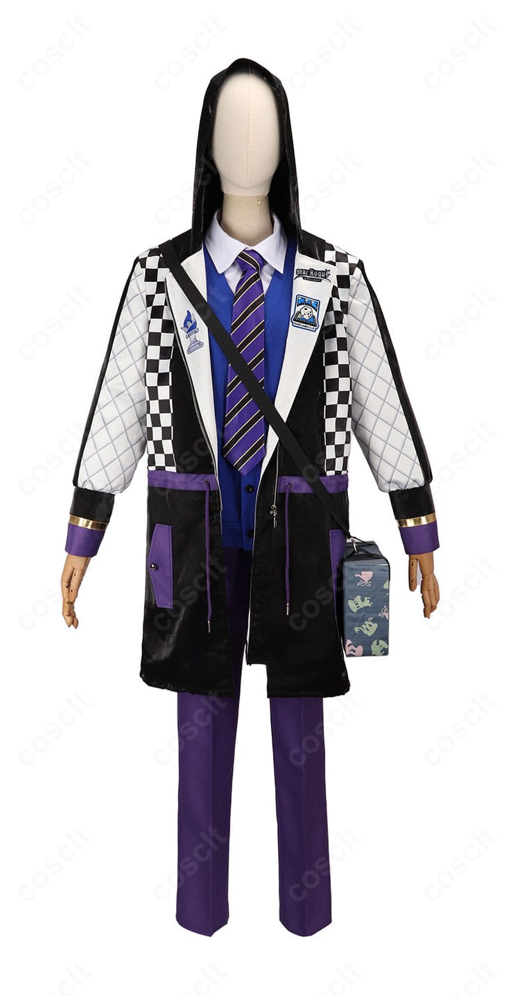 イデア・シュラウド クラブ・ウェア衣装の正面トルソー画像。ハリのあるコートとネクタイの配色が分かる構図