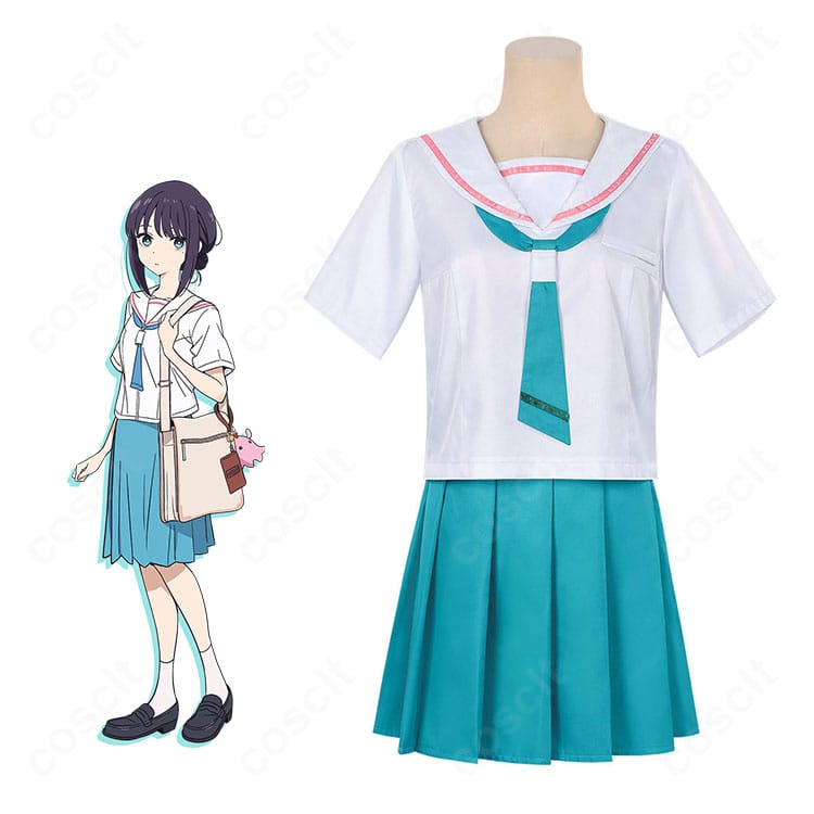 モデル着用：超かぐや姫！ 酒寄彩葉 制服コスプレ（トップス・スカート・スカーフの全身）