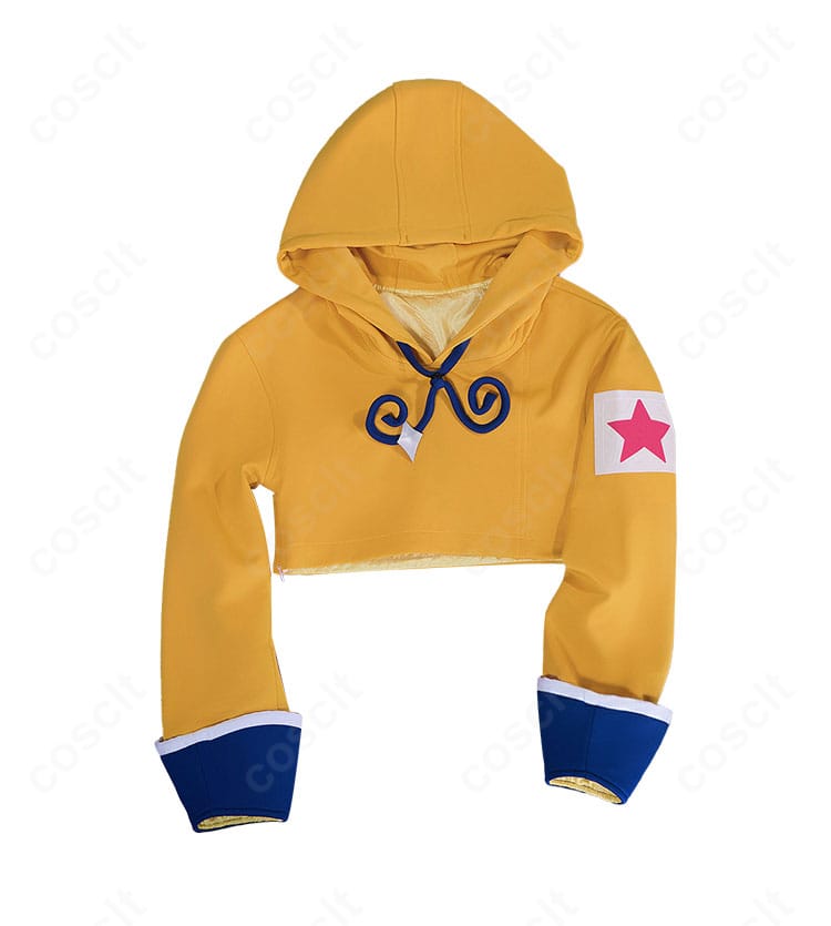 小豆沢こはね『あま～いひと時』衣装トップス前面のディテール。切替ラインと装飾の質感が見えるアップ。