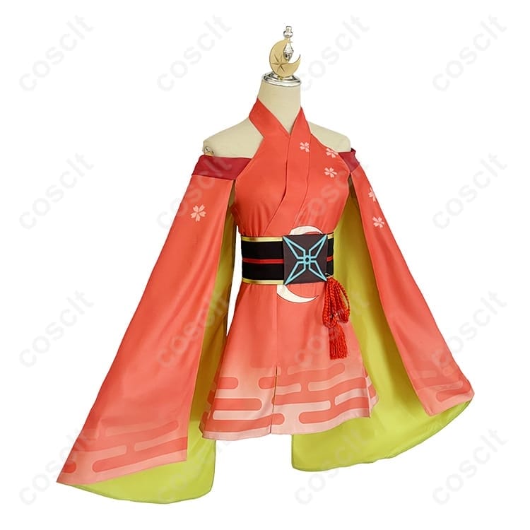 かぐや姫風コスプレ衣装｜薄手で通気性◎ ワンピース＋コルセット＋髪飾りセット - 2枚目の画像