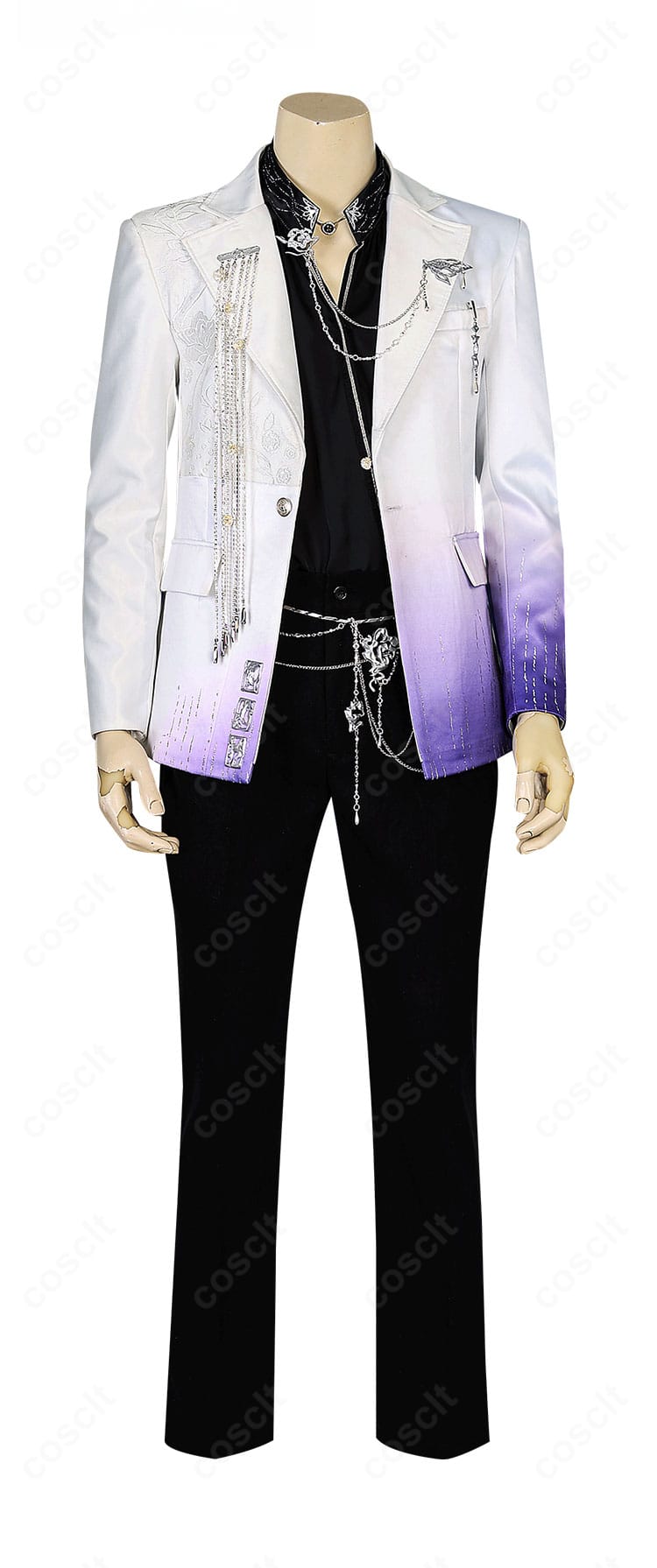 衣装の正面全体カット｜コート・シャツ・ズボン・飾り物を組み合わせたフロントビュー