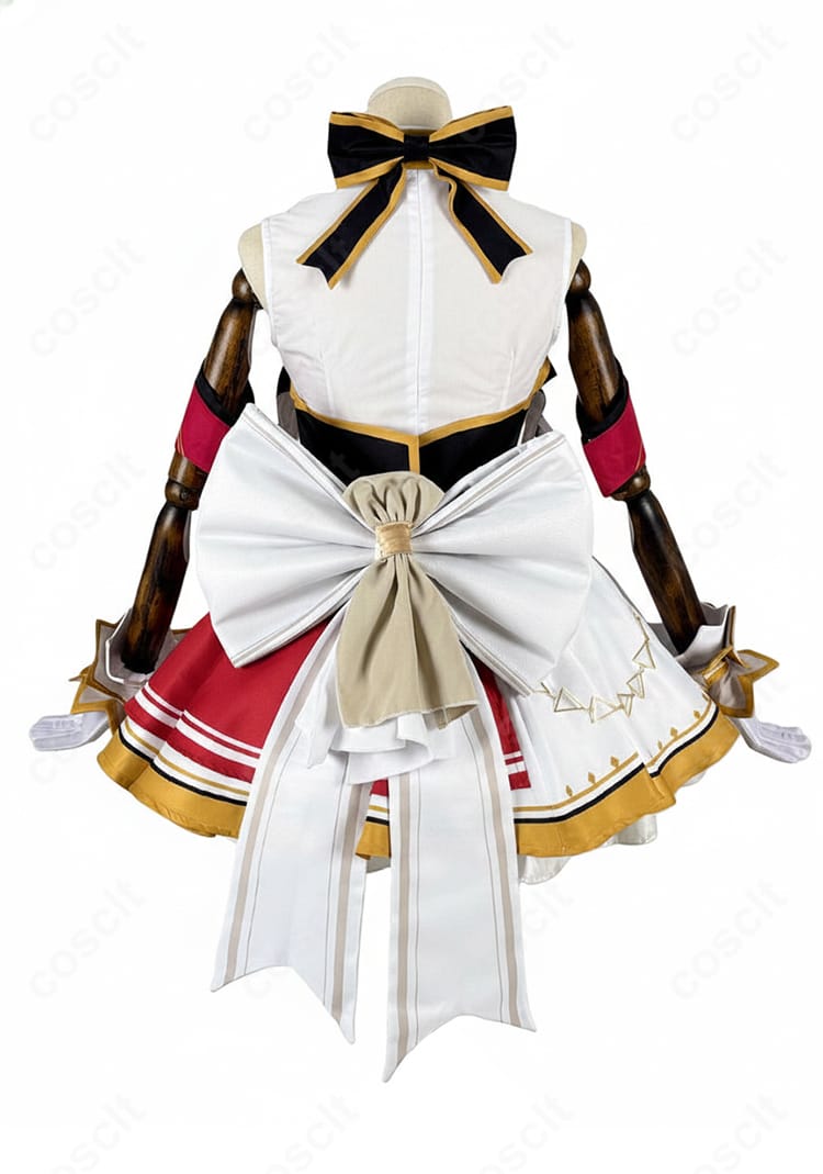 百鬼あやめ アイドル衣装の背面。背部の大きな蝶結びとスカートのライン、後ろ姿のシルエットを確認できる画像