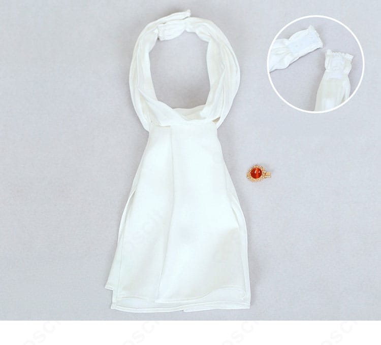 付属リボンタイの質感と結び目のディテール