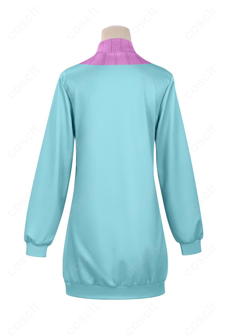 カヤのブルーパーカー 背面全景｜フード形状と背面ラインの確認