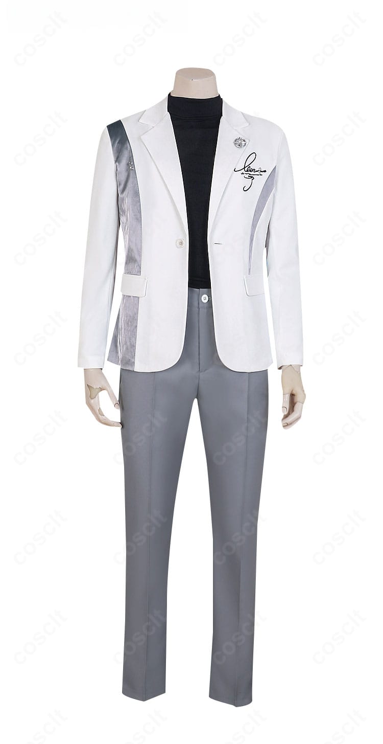 恋と深空 セイヤ「銀色の意志」衣装の正面画像。コートの直線的なラインと胸元装飾をクリアに確認可能