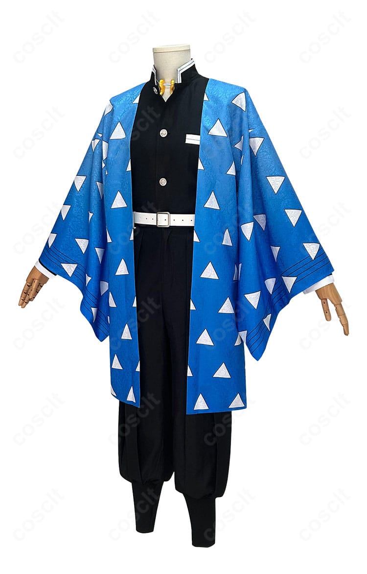 獪岳イメージの隊服セット・上着とズボンの正面ディスプレイ