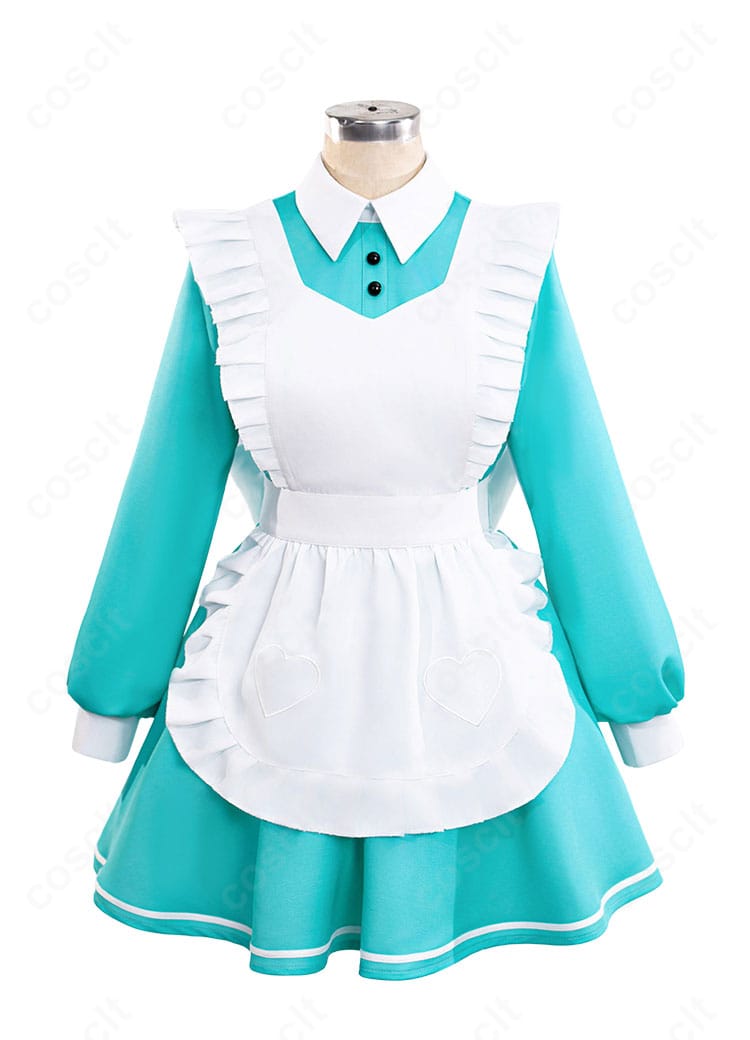 初音ミク 不思議の国ver. メイド衣装の正面全体。エプロンとスカートの広がりが分かるカット