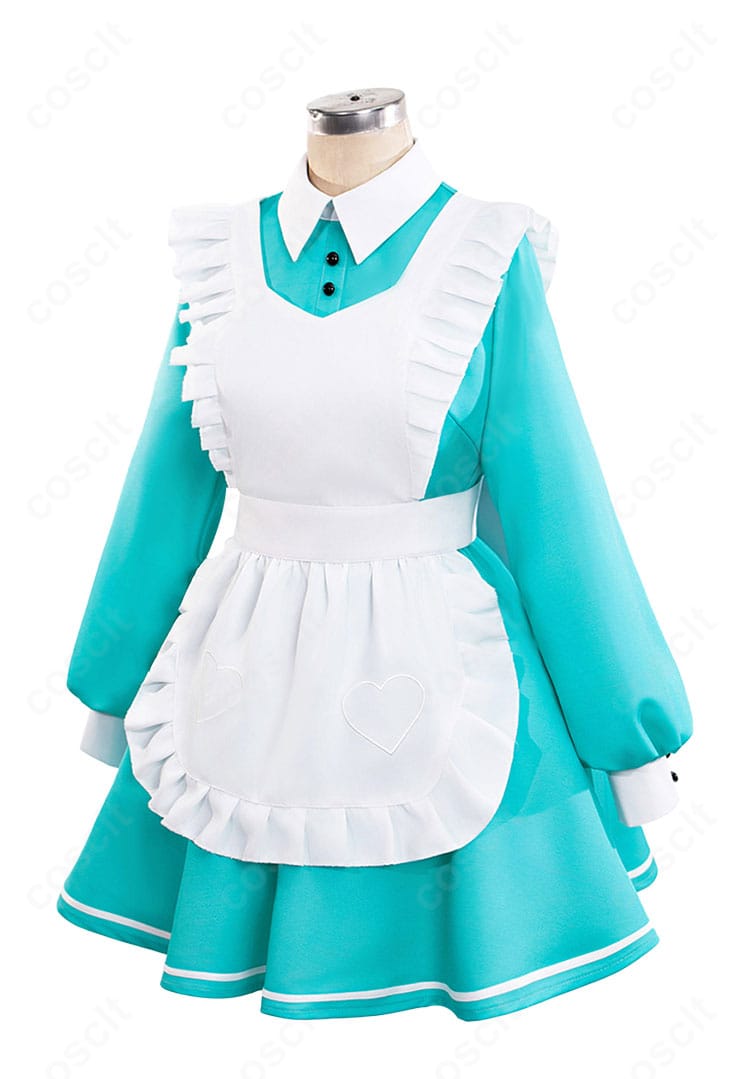 初音ミク 不思議の国ver. メイド衣装の側面シルエット。ウエストラインとスカートボリュームを強調