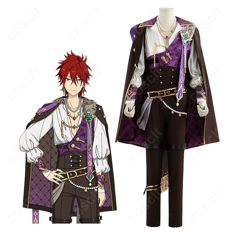 天城燐音・羽風薫・七種茨・月永レオ向けロイヤルフラッシュ衣装を着用した全身イメージ