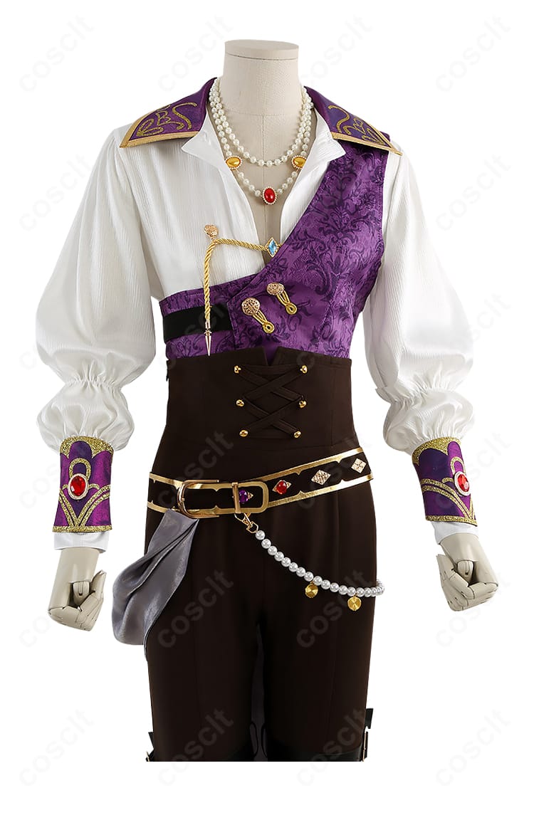 胸元から腰回りの装飾ディテール（タッセル・金属調パーツ）