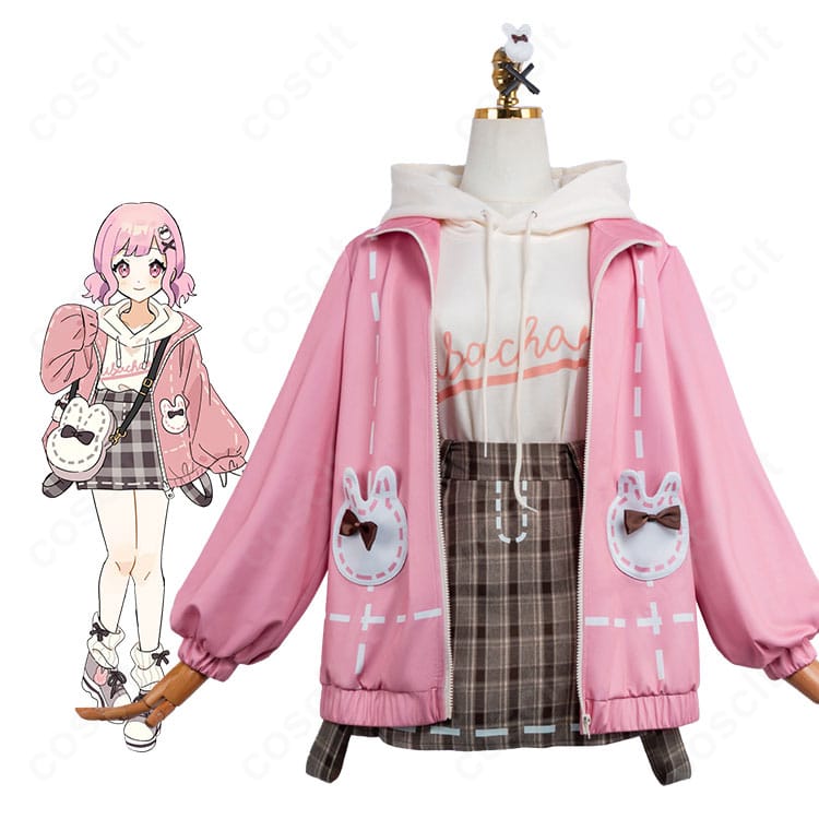 鳳えむ／草薙寧々 おさんぽうさちゃんコーデを着用した全身イメージ写真