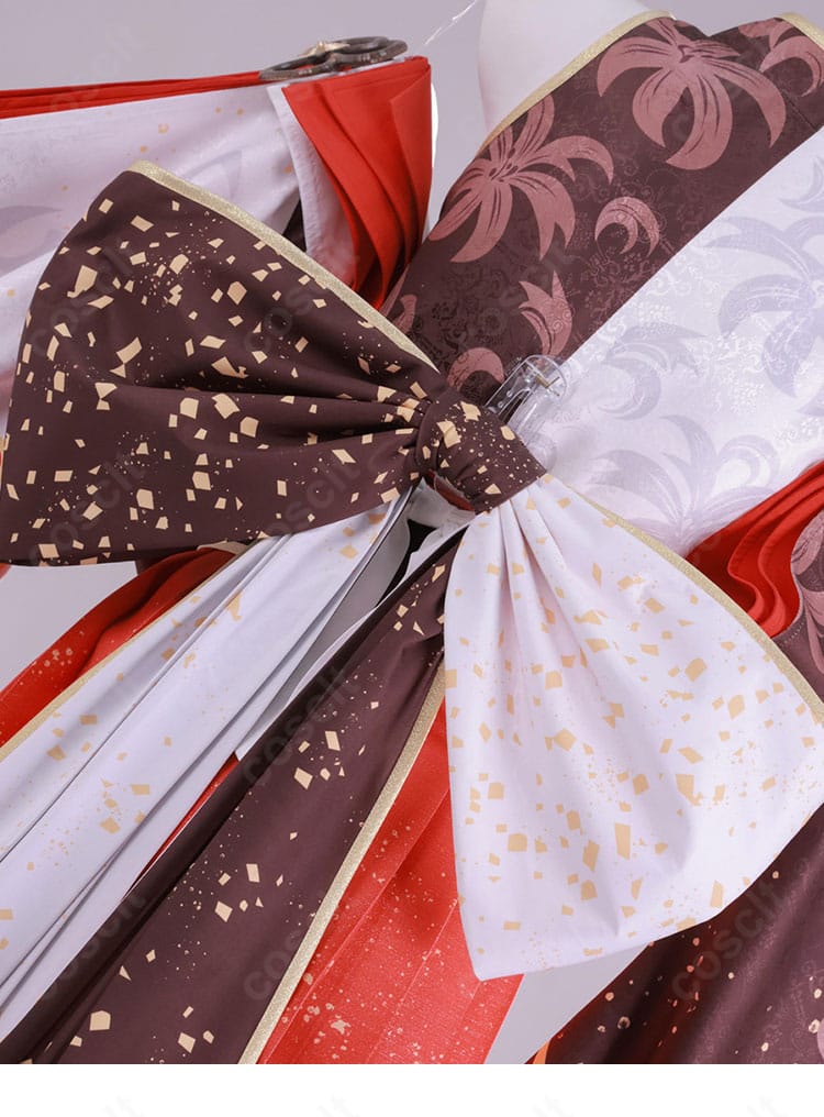 百鬼あやめ衣装 背面裾の装飾ディテールと生地の重なり