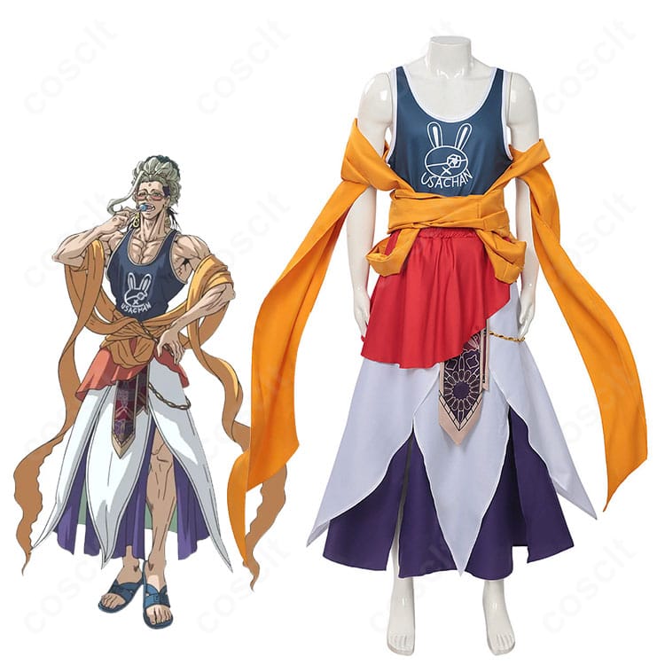 終末のワルキューレ 釈迦 コスプレ一式を着用した全身イメージ。静謐でクールな僧衣スタイルの雰囲気が伝わるカット