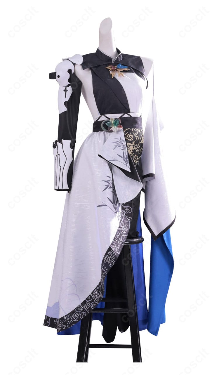 衣装全体の装飾と配色バランスを示すディテール近接