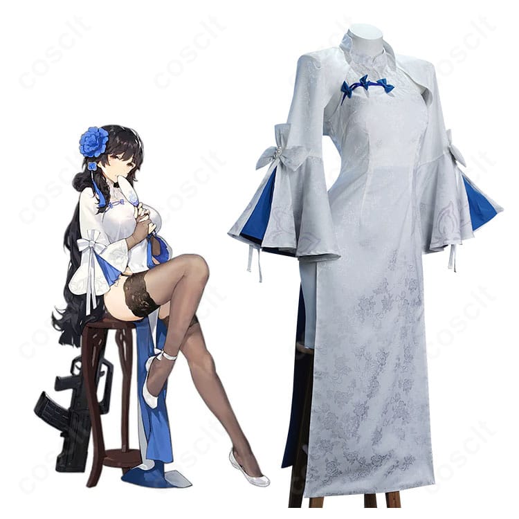 95式 グレース コスプレ一式を着用した全身イメージ。コート×チャイナドレスの上品でセクシーなスタイルを再現。