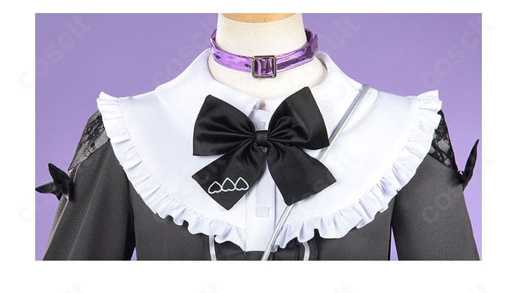 キャットラビング衣装の衿元と装飾のクローズアップ