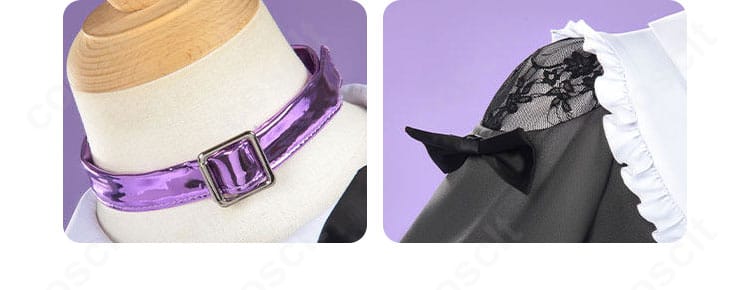 キャットラビング衣装のチョーカーと肩周りのディテール