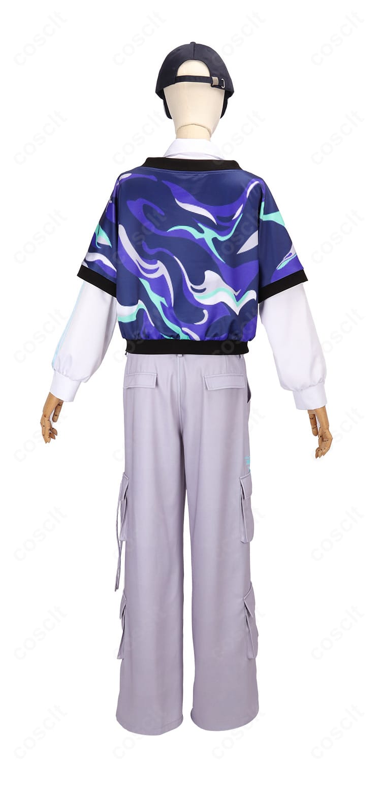 にじさんじ 花籠つばさ デフォルト衣装の背面ディスプレイ。後ろ姿のラインとジャケットのハリ感、ベルト位置のバランスを詳細に表示。