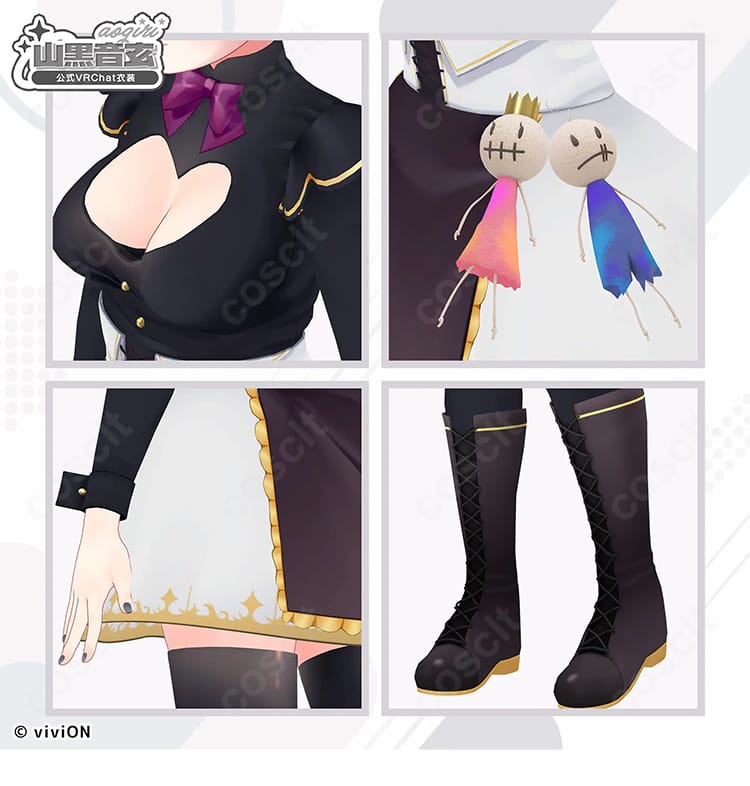 山黒音玄 初期衣装コスプレの装飾と縫製ディテールに寄った写真