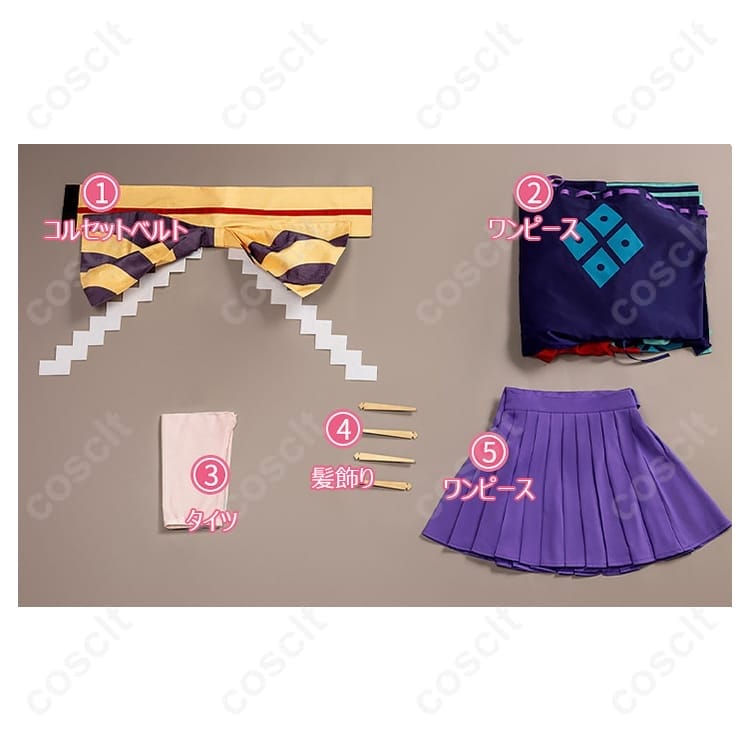 COSCLT 和風ファンタジー紫ドレス｜高発色で撮影映え、長時間も快適なコスプレ衣装 - 6枚目の画像