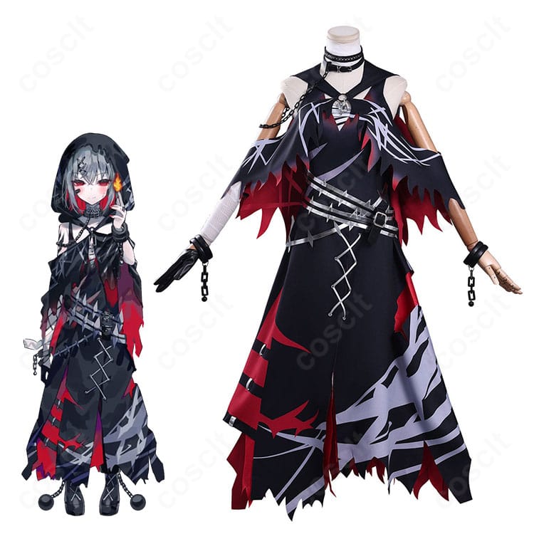 紫藤アリサのフルコーデ着用例。ワンピースとショール、装飾が映える全身イメージ。