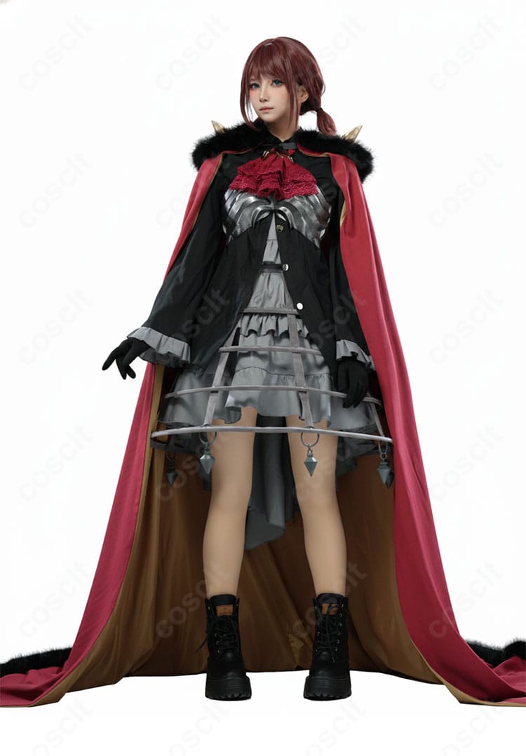 着用例：井芹仁菜 RPG風衣装の正面ポーズ、マントとワンピースの重ねが分かる構図