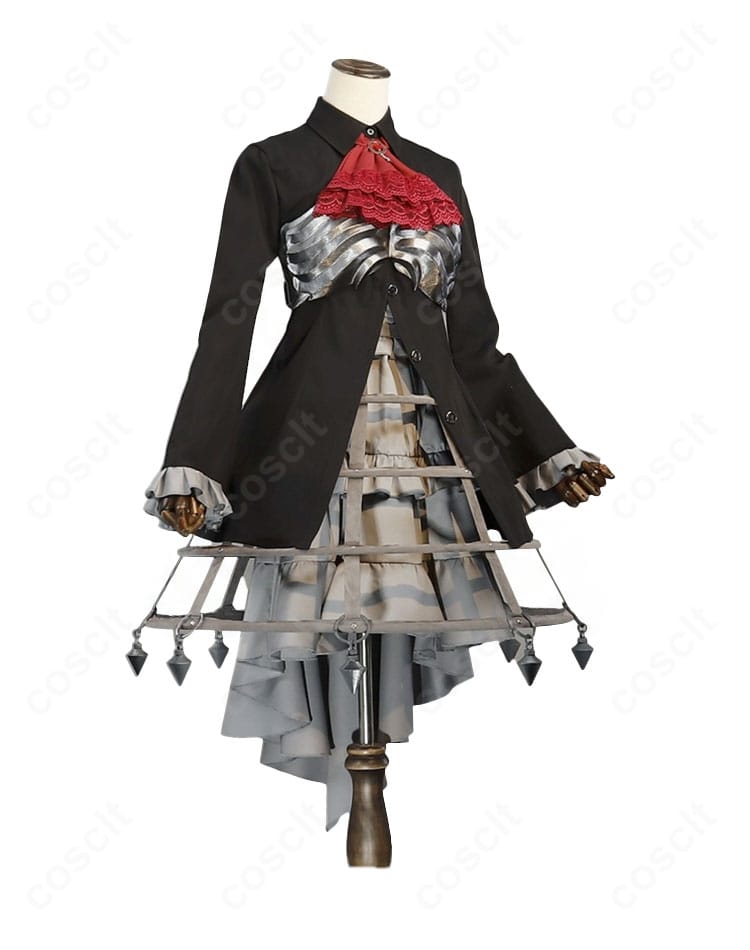 井芹仁菜 RPG風衣装の装飾ディテール接写（トリム・ステッチ・素材質感）