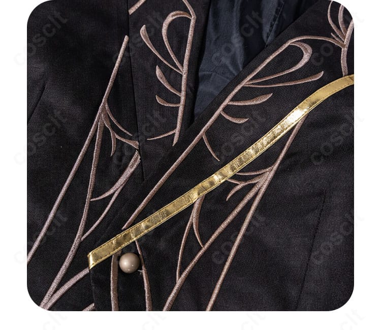 インナーベストの装飾ディテール。配色と素材切替のコントラストを近接撮影。