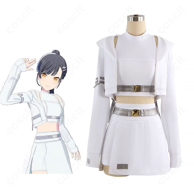 白石杏/小豆沢こはね アクセラレイト衣装を着用した全身イメージ。ジャケットと胸飾りのバランスがわかるカット