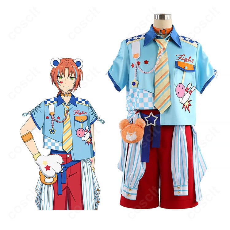 クマクマレスQ衣装を着用した全身イメージ。クマ耳カチューシャとしっぽを含むフルコーデの雰囲気が分かる画像