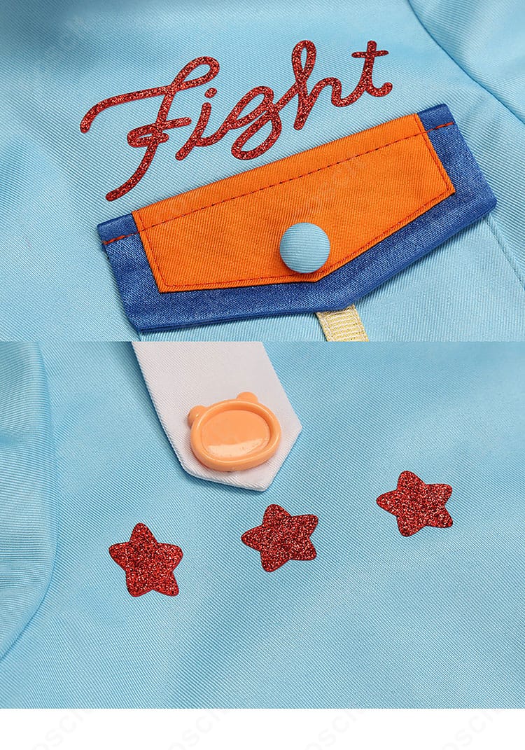 クマクマレスQ衣装のポケット周り装飾。ジャケットポケットの縁取りと飾りパーツを示す画像