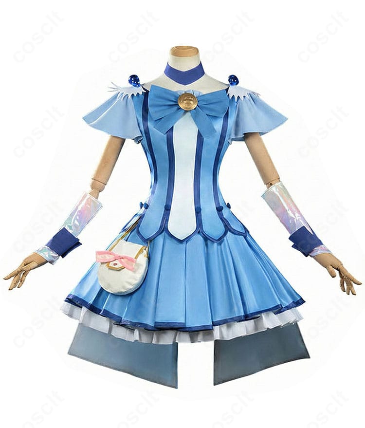 キュアビューティ戦闘服コスプレのトップスとスカートの正面全体図