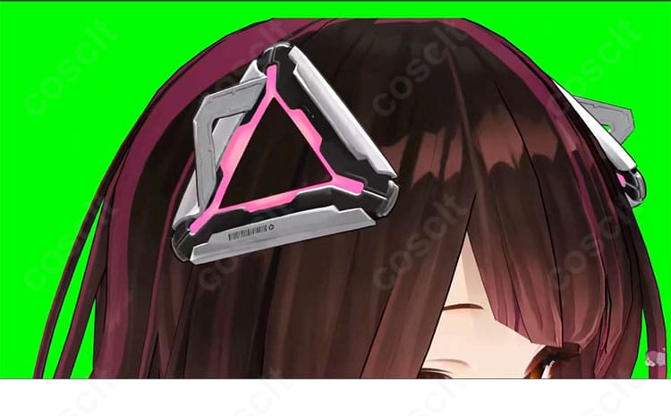 ロボ子さんV3衣装のヘアアクセサリー側面ディテール