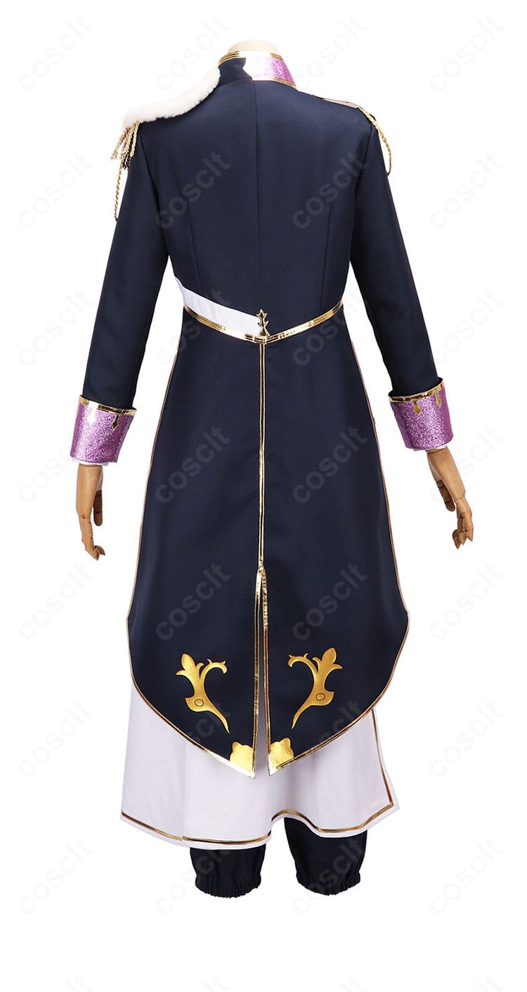 闇ノシュウ CONCERTO共通衣装の背面。ジャケットの丈感と背面ライン、腰布の落ち感を確認できる写真。