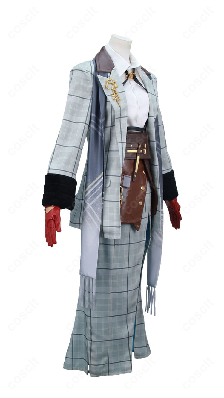 ヒルダ 旧時代の学者 衣装の側面。コートのハリ感とシルエットの流れ、スカートのラインを確認できる。