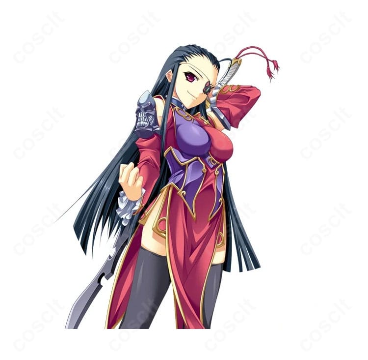 夏侯惇（春蘭）コスプレ衣装の側面シルエットが分かる全身写真