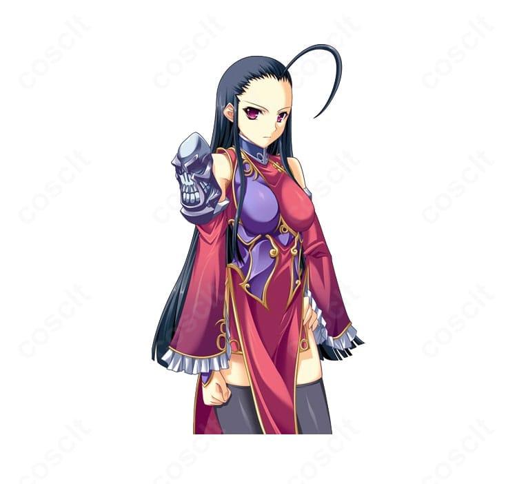 中華風装飾を配した衣装全体の側面レイアウトと質感が伝わる写真