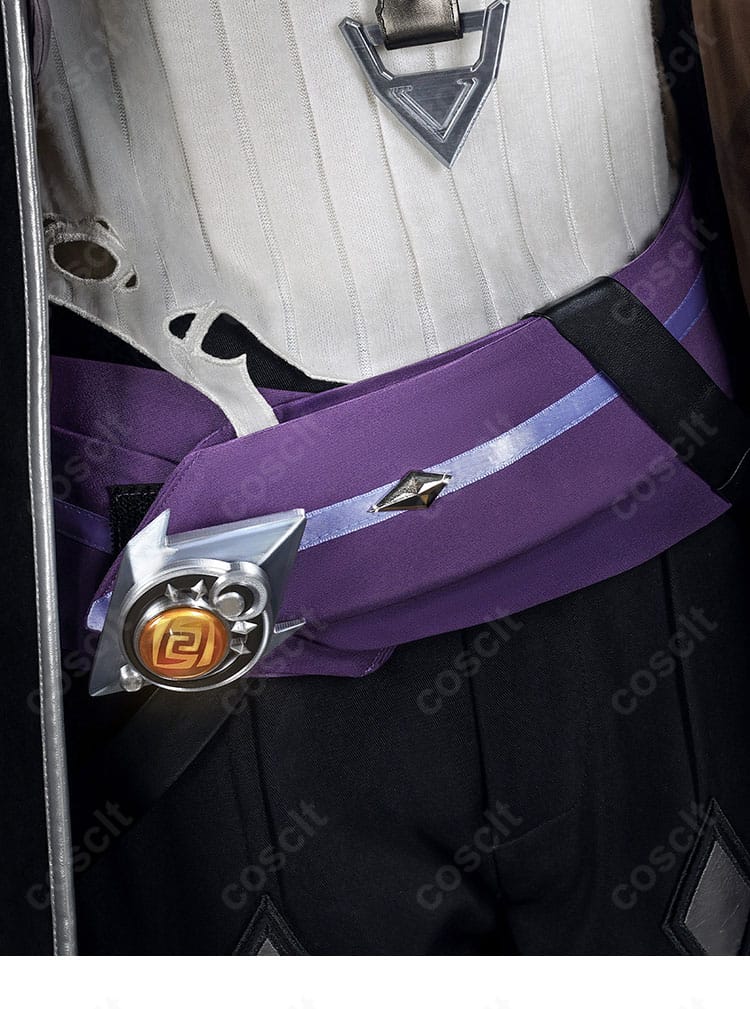 原神 イルーガ コスプレ衣装の腰部ディテール。ベルトと裾飾り、位置関係のアップ