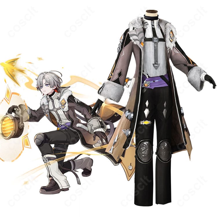 原神 イルーガ コスプレ衣装の全身イメージ。コートと装飾一式を着用したフロントビュー