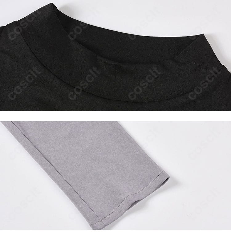 襟元と袖口のステッチ・トリムディテール