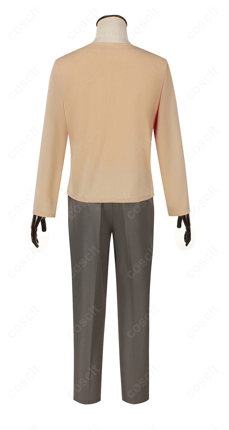 学園制服コートの長袖・背面ディテール。肩から袖口にかけての縫製とシルエットを強調