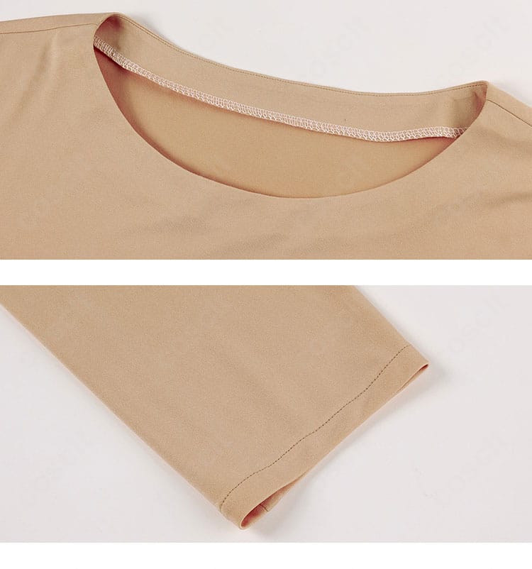 襟元と袖口の近接ディテール。素材感とコバステッチの精度を示す画像