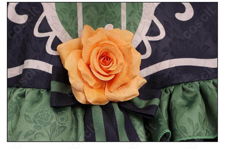 スカート左側の黄色花飾りディテール|遠野ハンナ衣装