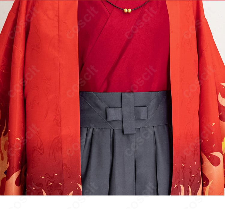 煉獄杏寿郎 京まふ2021和装の帯と腰回り装飾。面ファスナーの隠し留め構造でフィット調整が容易。