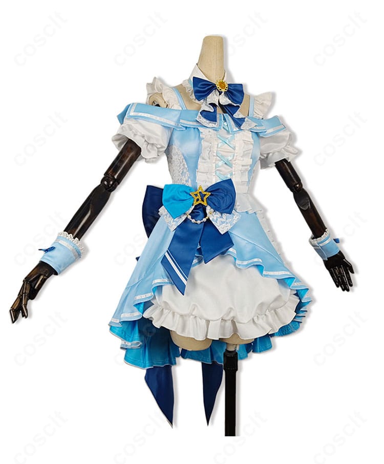 高坂穂乃果 μ's×Aqoursコラボ衣装の側面。スカートの広がりとサイド装飾のバランス、着丈感がわかる画像。